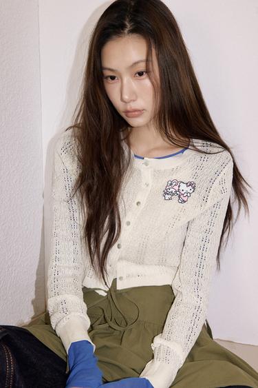 KITTY AND FRIENDS SANRIO GMBH © KNIT JACKET - Ecru by Zara