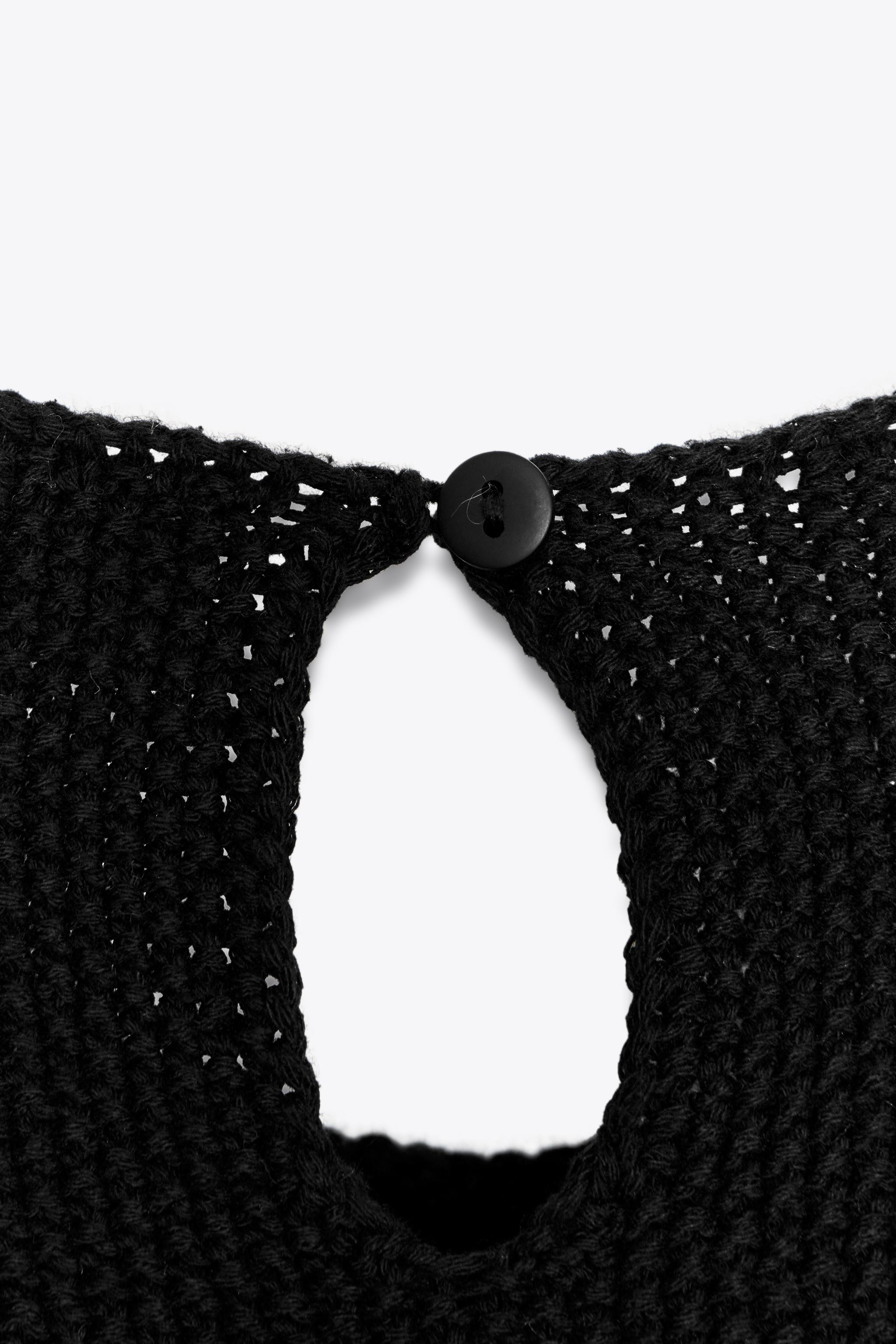 ショート丈ニットワンピース - エクリュ/ブラック | ZARA Japan