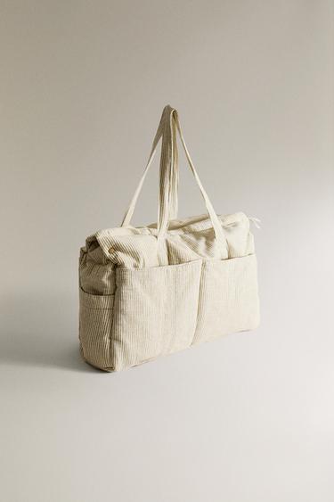 STRIPED MUSLIN MATERNITY PUSHCHAIR BAG - Green by Zara - Image 1