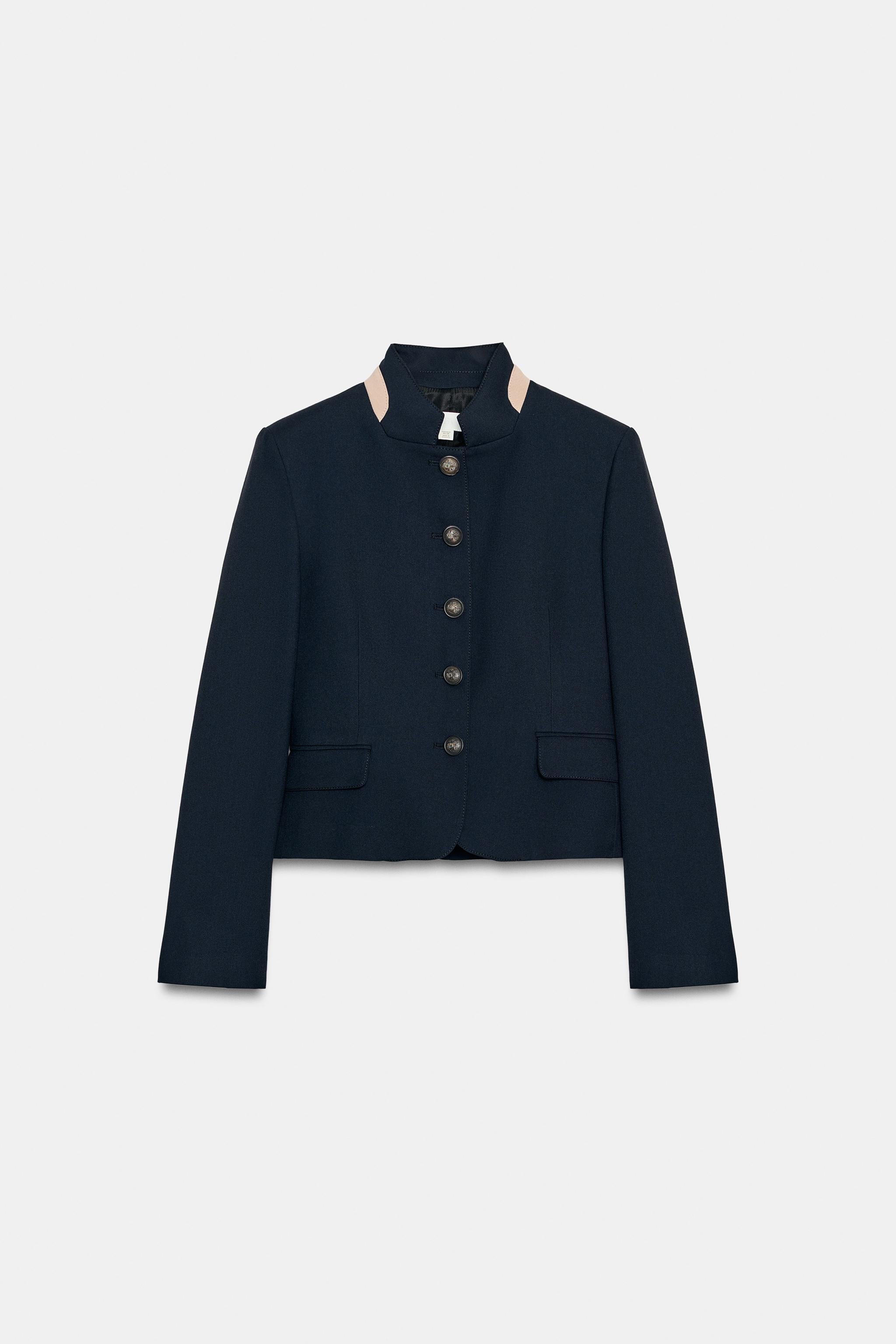 CONTRAST COLLAR BLAZER