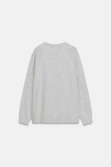 T-SHIRT OVERSIZE À MANCHES LONGUES - Gris chiné de Zara - Image 6