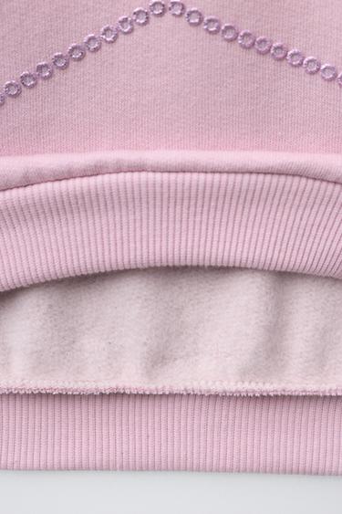 STAR EMBOSSED SHINY SWEATSHIRT - Light mauve by Zara - Image 3