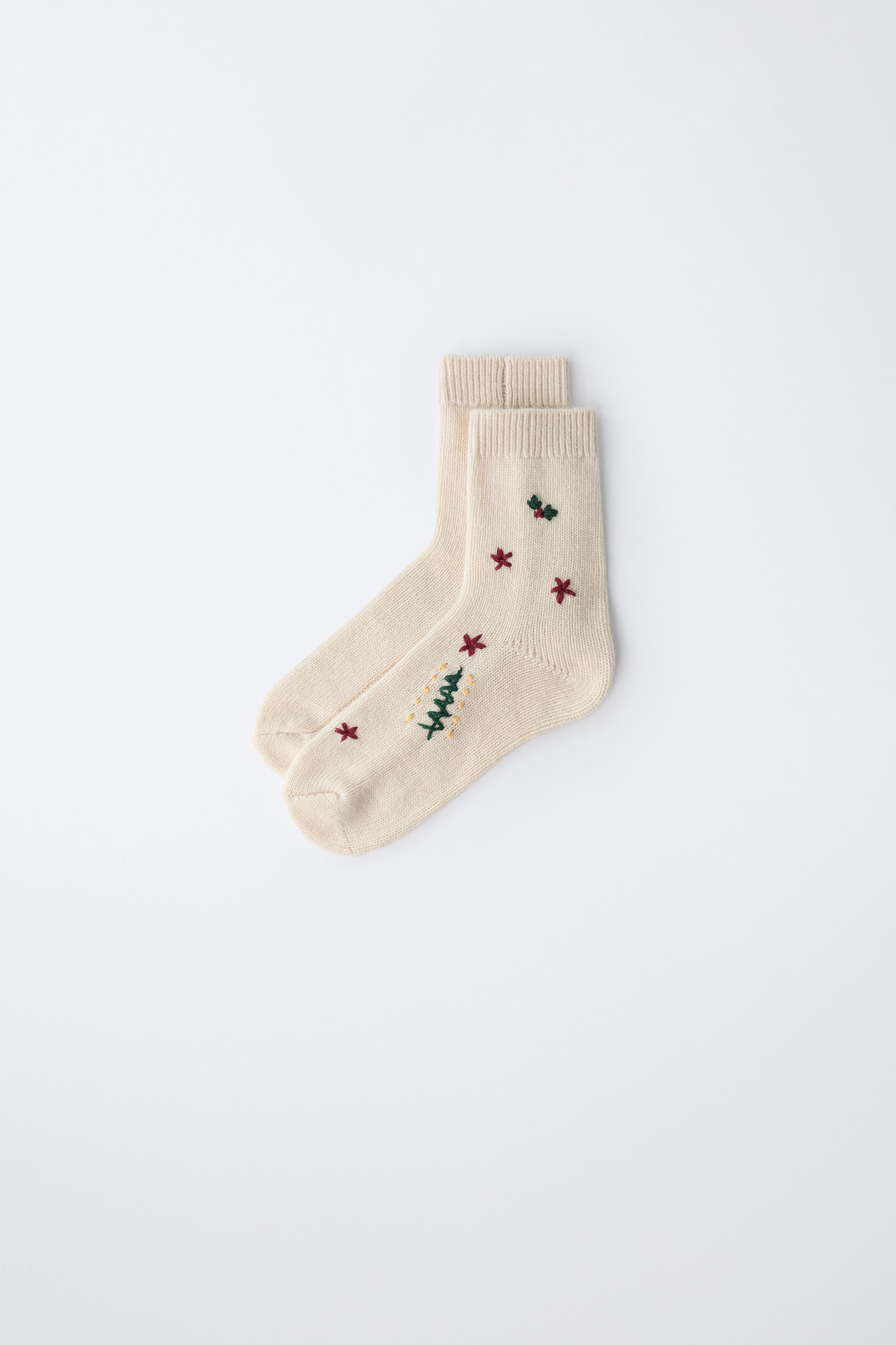 EMBROIDERED WOOL SOCKS
