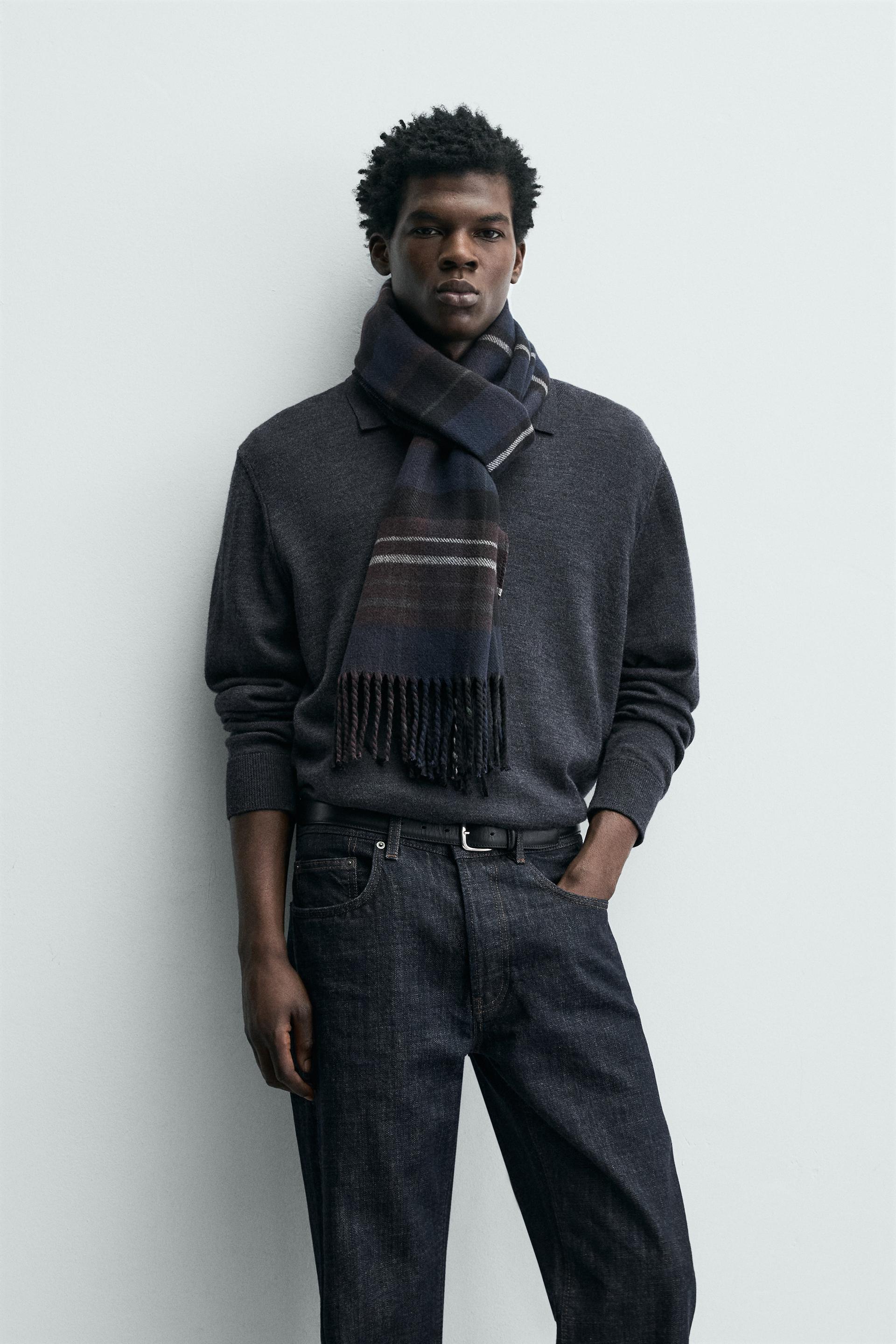 Double-Faced Check Scarf