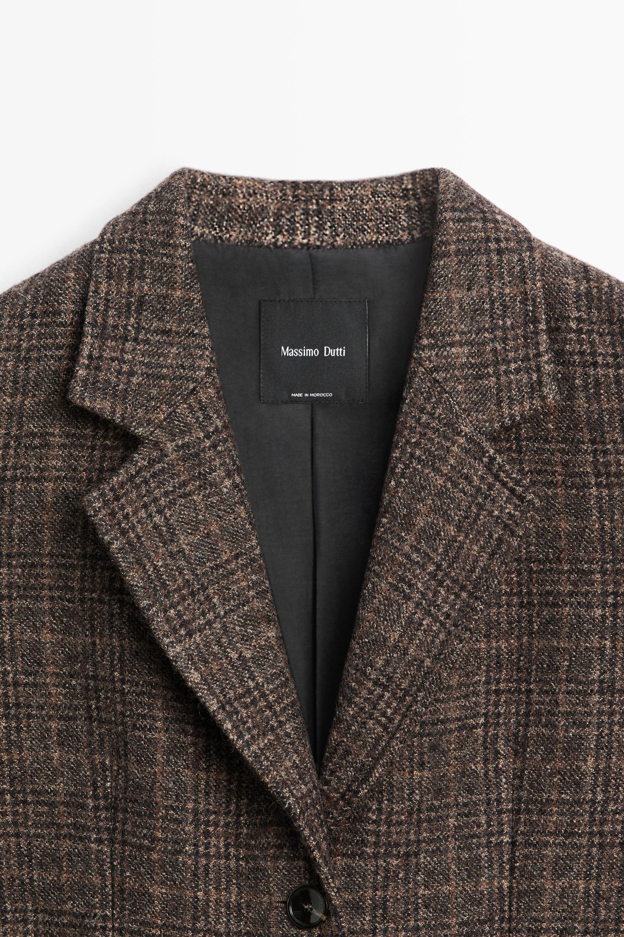 100% wool check blazer