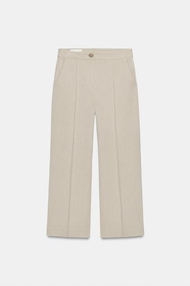 CULOTTE TROUSERS WITH SEAM DETAIL - Stone by Zara - Image 6