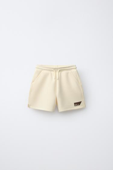 INTERLOCK BERMUDA SHORTS WITH LABEL - Light yellow by Zara