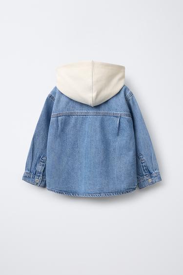SURCHEMISE EN DENIM CAPUCHE AMOVIBLE - Bleu moyen de Zara - Image 2