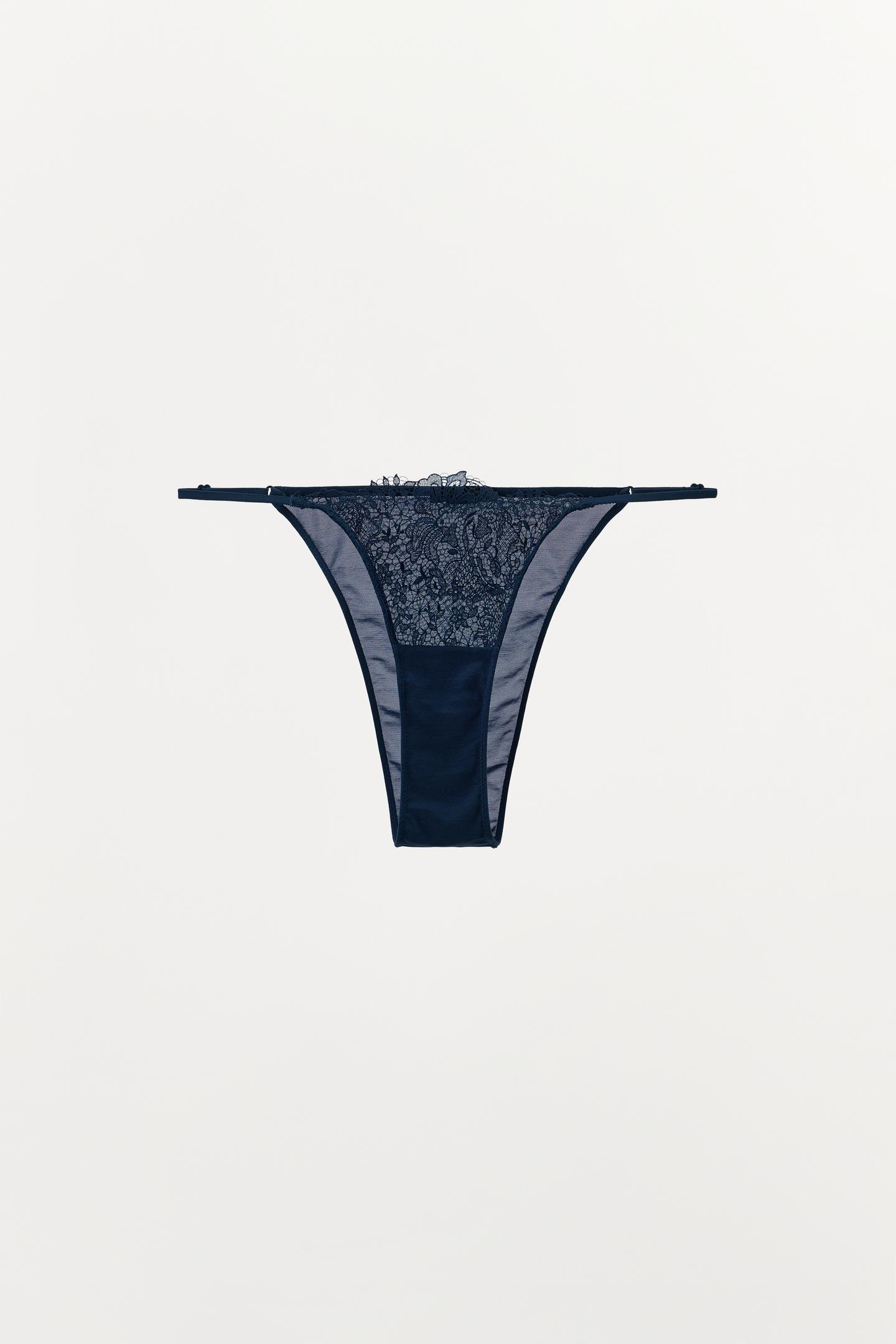 Трусы-брифы, кружево — Zara, цвет: Синий / Чёрный — фото 6