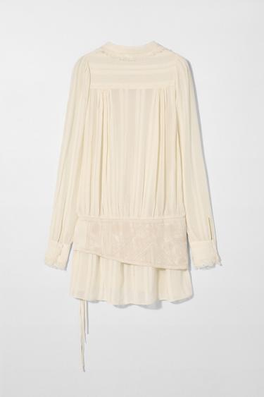 EMBROIDERED SASH DRESS KATE MOSS X ZARA - Ecru by Zara - Image 1