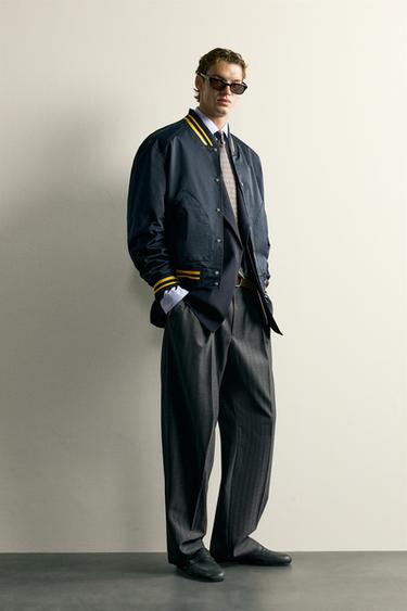 JAQUETA BOMBER RELAX FIT CONTRASTE - Azul-marinho da Zara
