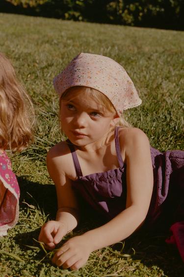 PRINTED SCHIFFLI EMBROIDERY TOP - Purple by Zara