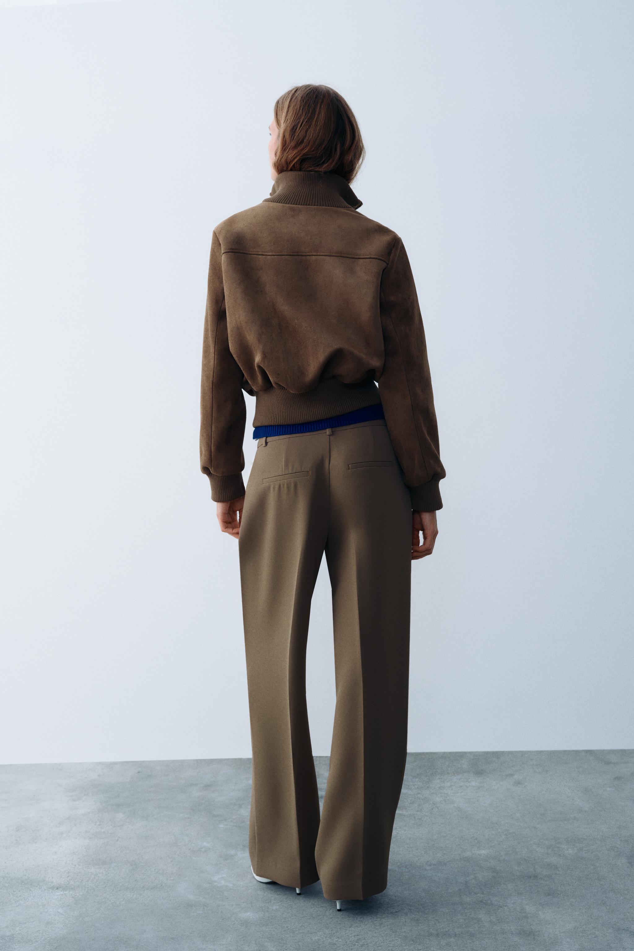 Zara Suni Süet Bomber Ceket görsel 6