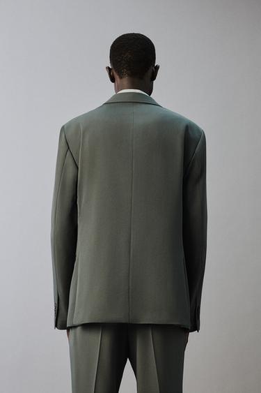 VESTE DE COSTUME CROISÉE CONFORT - Vert de Zara - Image 2