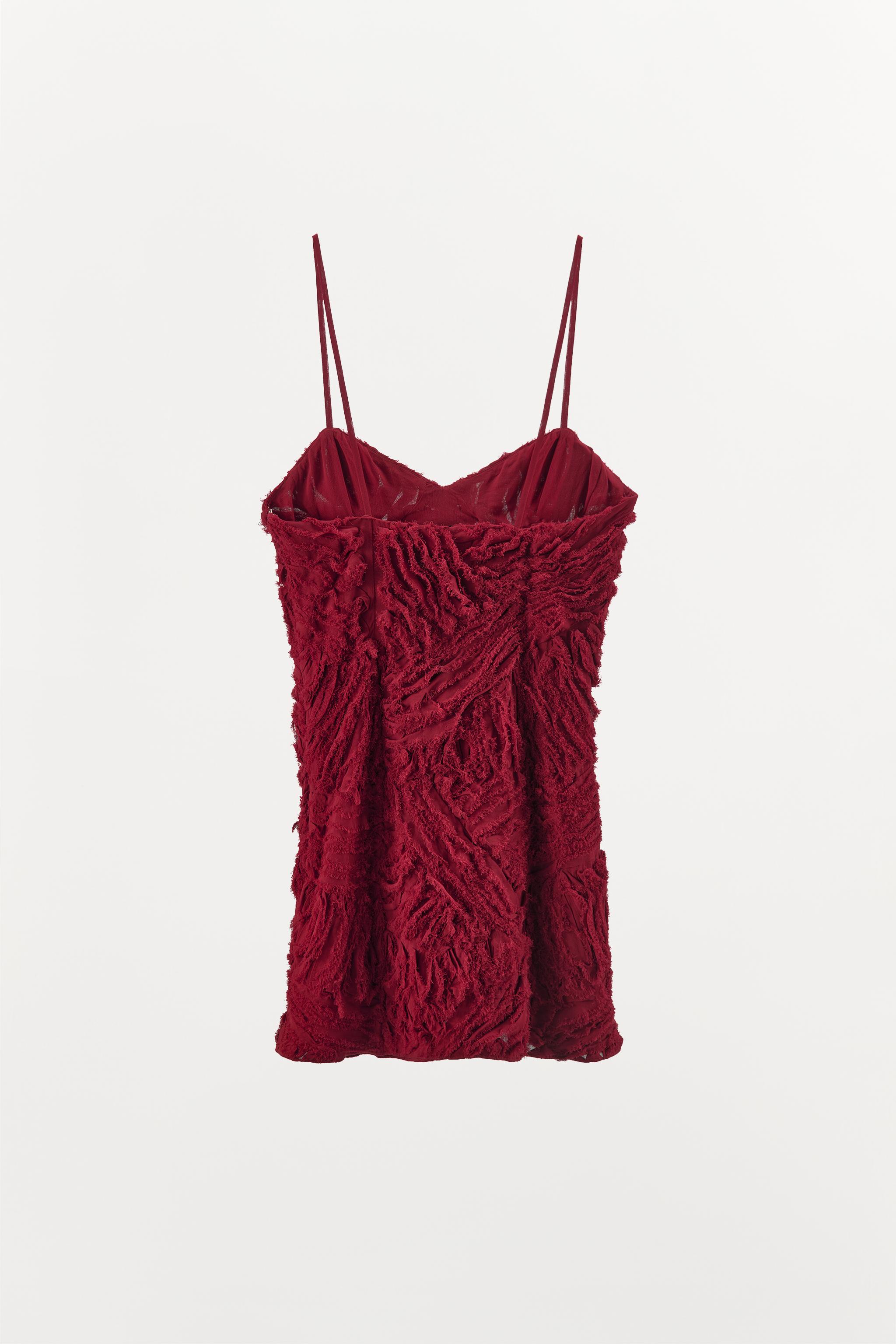 ZARA LIMITED EDITION ショート丈レリーフワンピース 7521/510 LIMITED EDITION SHORT RELIEF DRESS - Red | ZARA Canada