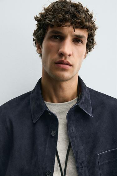 SOBRECAMISA PIEL ANTE - Marino de Zara