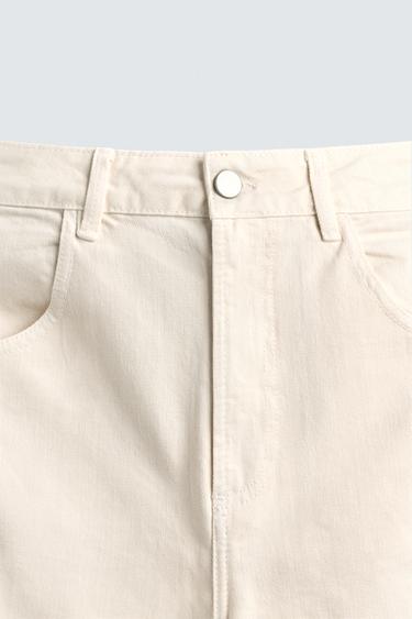 BAGGY FIT CARGO TROUSERS WITH SEAMS - Ecru by Zara - Image 9
