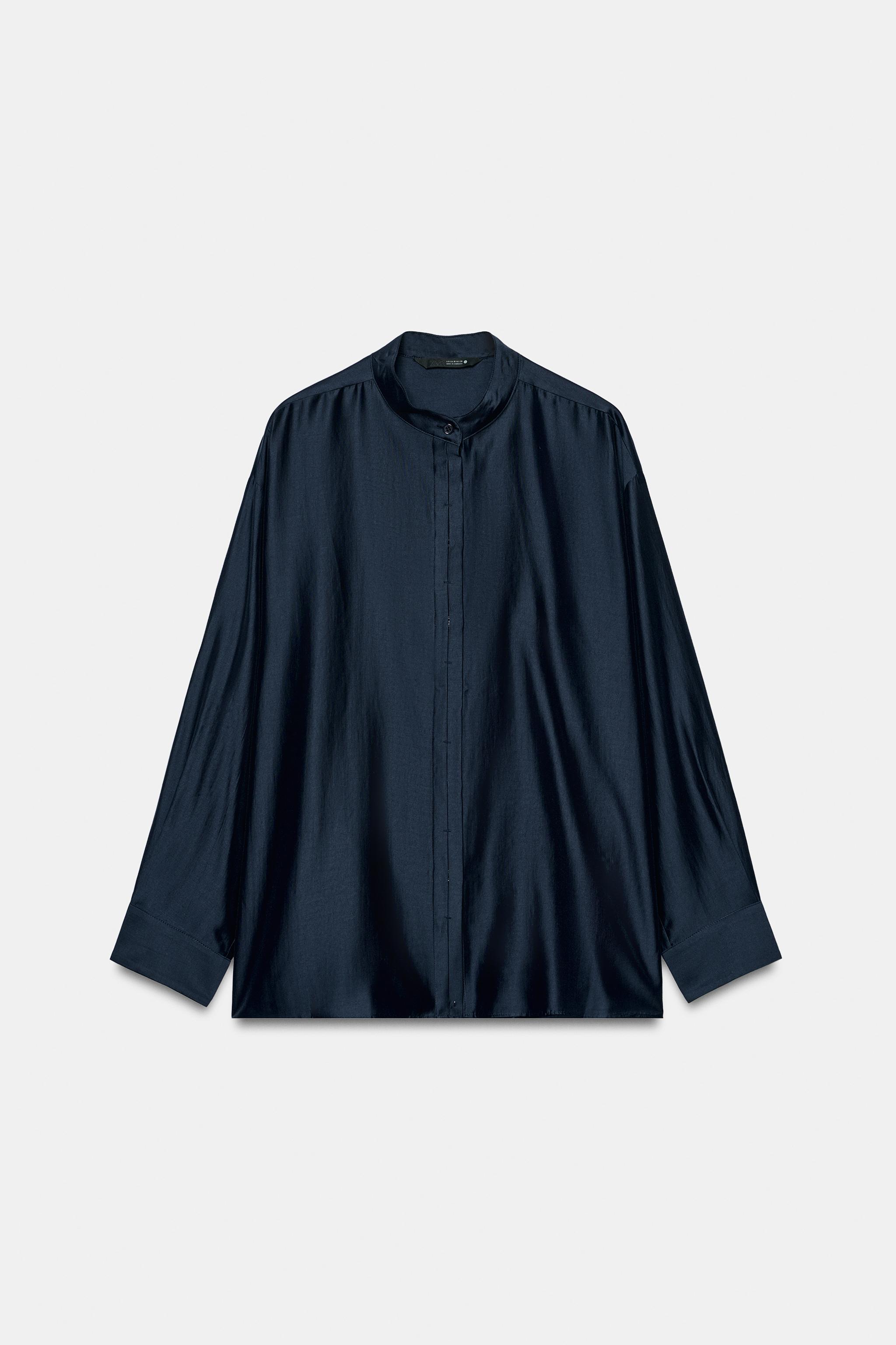 ZW COLLECTION MANDARIN COLLAR SHIRT