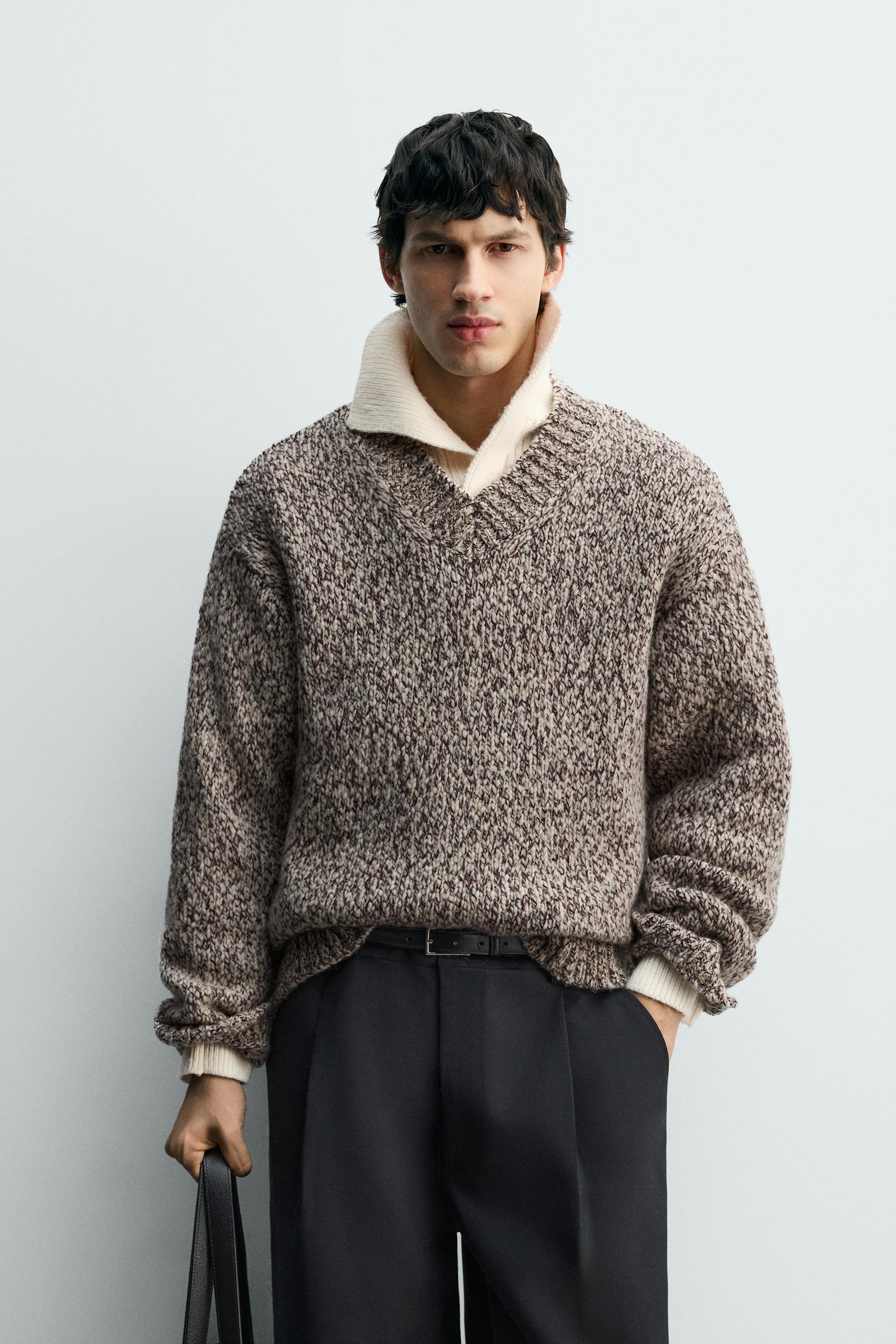 Pull Zara Studio 100% Laine - Neuf Avec étiquettes, Taille M-L, Col Rasé, Couleur Ecru