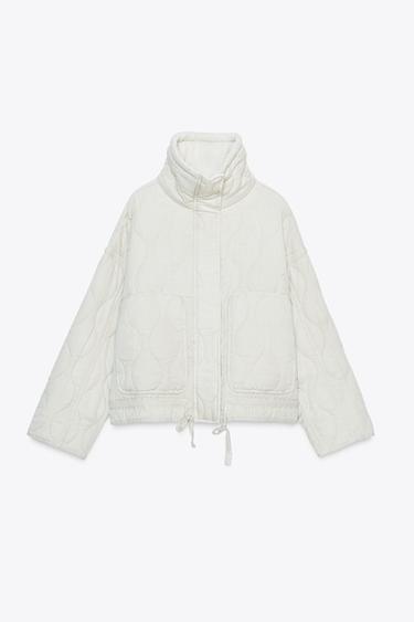 Zara ZW COLLECTION PADDED JACKET - Ecru