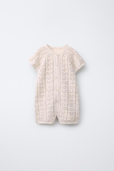 KNIT PLAYSUIT - Light beige by Zara