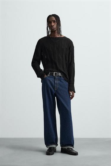 سترة هيكلية بغرزات مسقطة - أسود الخاص بـ Zara - صورة 0