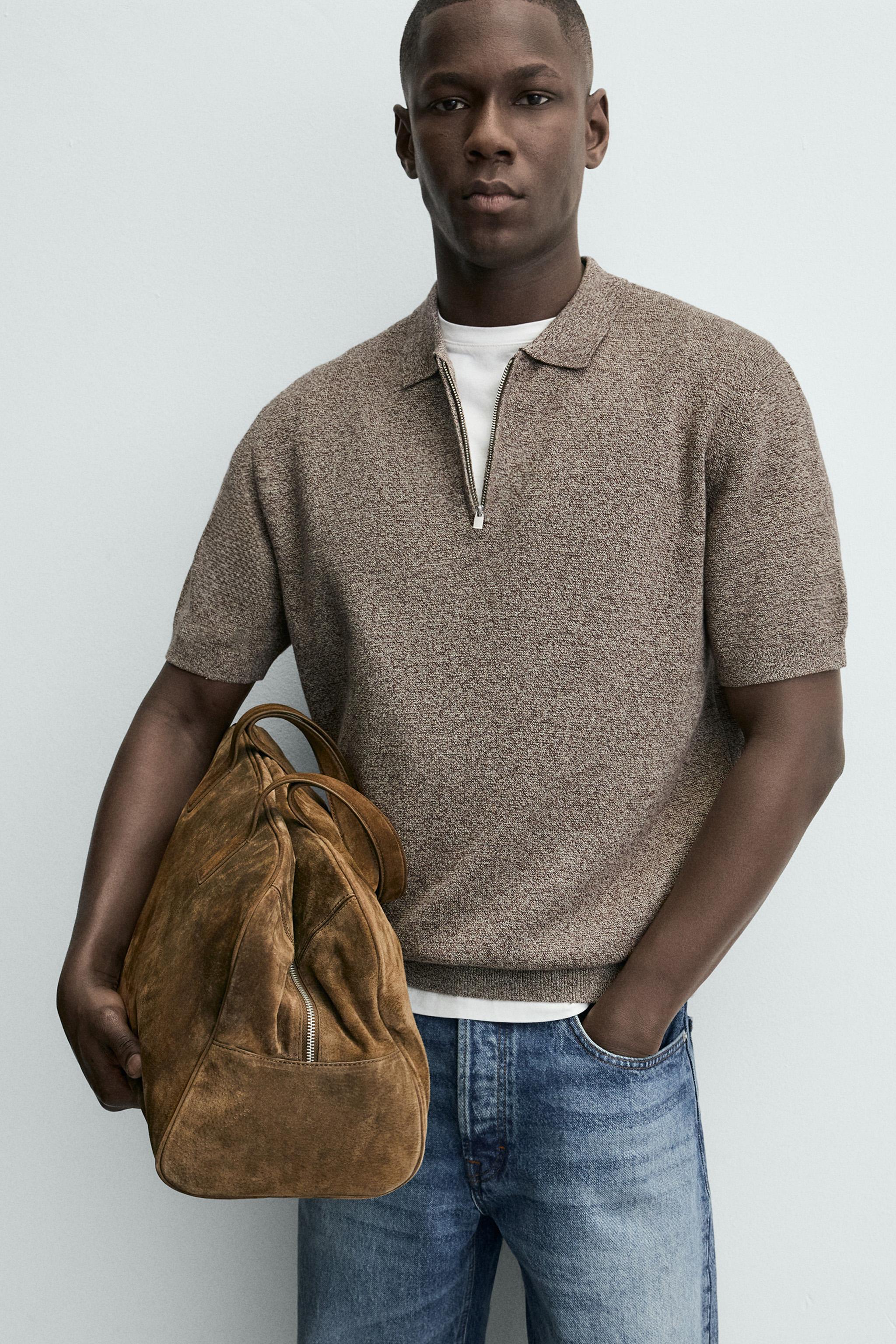 KNIT ZIP POLO SHIRT
