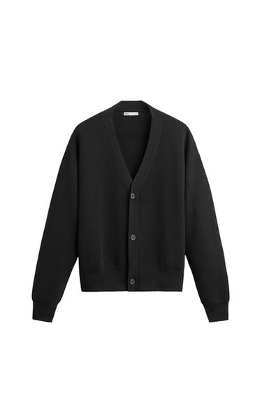 TEXTURED COTTON CARDIGAN