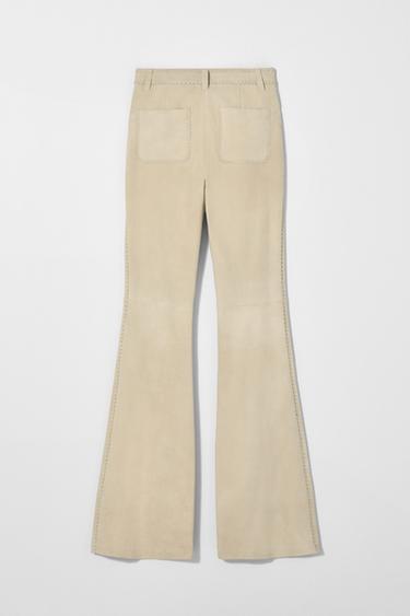 PANTALON EN CUIR DAIM À NŒUDS KATE MOSS X ZARA - Beige de Zara - Image 2
