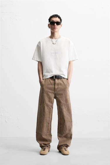 WASHED PRINT T-SHIRT - Oyster-white by Zara - Image 0