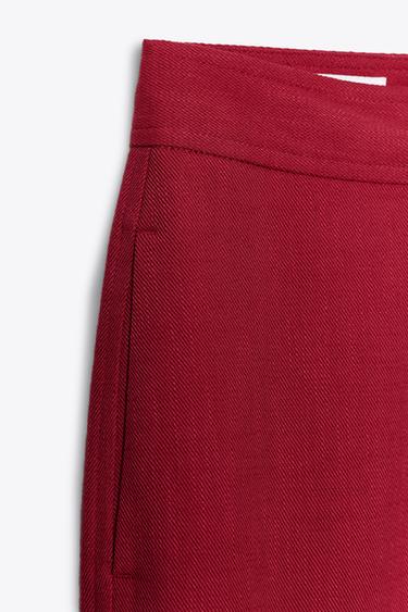 HIGH-WAIST STRAIGHT-LEG TROUSERS - Cherry red by Zara - Image 7