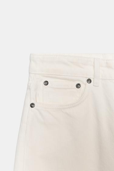 JEANS ZW COLLECTION TAPERED MID-WAIST - White by Zara - Image 6