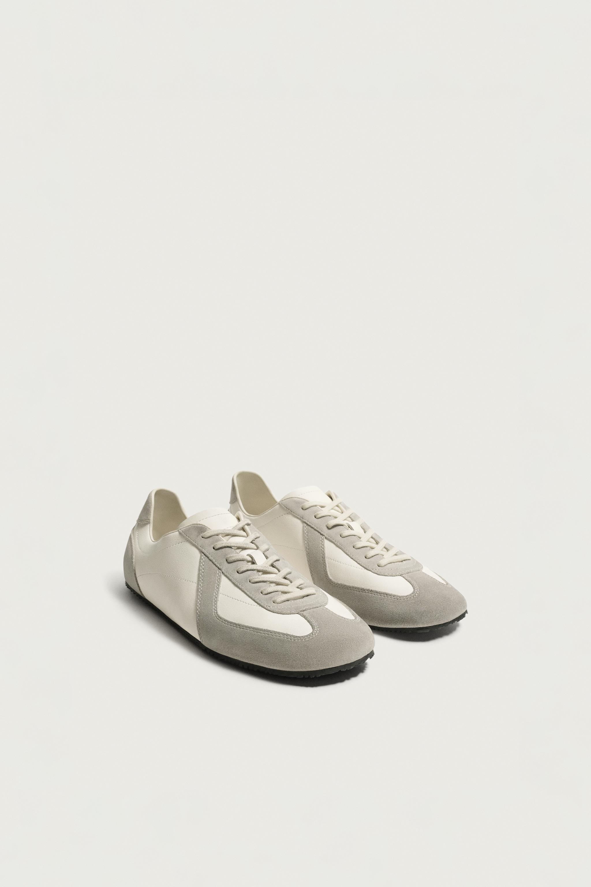 AARON LEVINE X ZARA LEATHER SNEAKERS — White