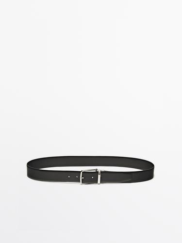 Zara Reversible nappa leather belt - Black