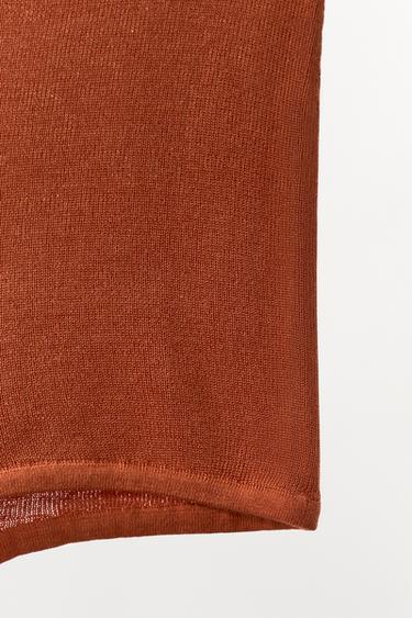 SHORT SANS COUTURE EN SOIE 100 % - Rouge de Zara - Image 6