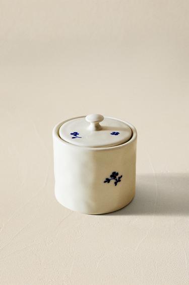 SUCRIER PORCELAINE FLEUR - Blanc / Bleu marine de Zara - Image 4