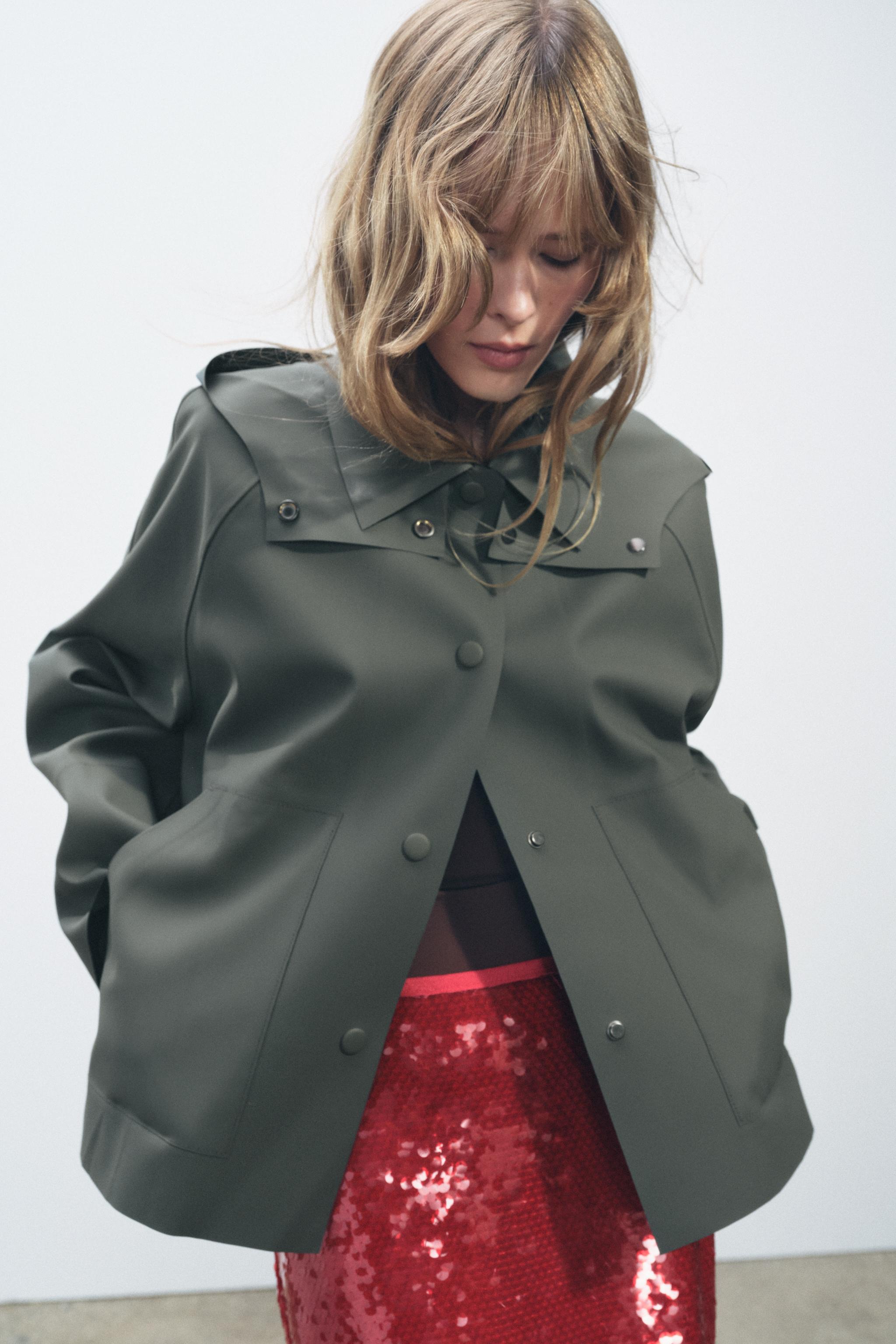 RUBBERISED WATER-RESISTANT JACKET ZW COLLECTION - dark khaki