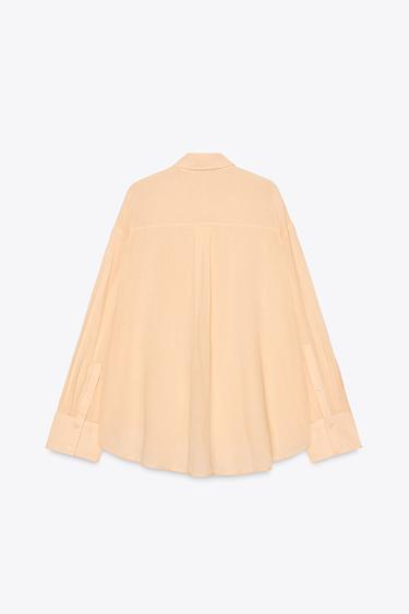CHEMISE OVERSIZE EN GASE - Mandarine de Zara - Image 5
