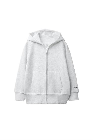 Zara PLUSH ZIPPERED SWEATSHIRT - Gray marl - Image 0
