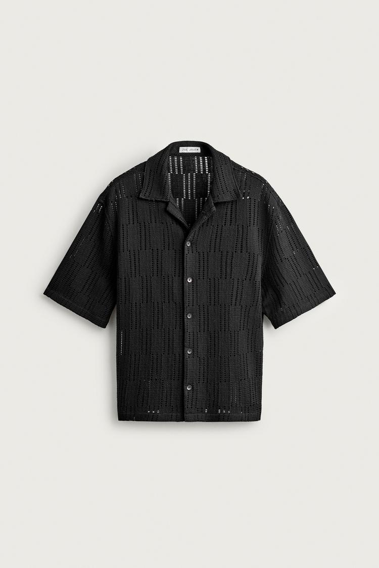Camisa de tejido abierto de corte relajado 7