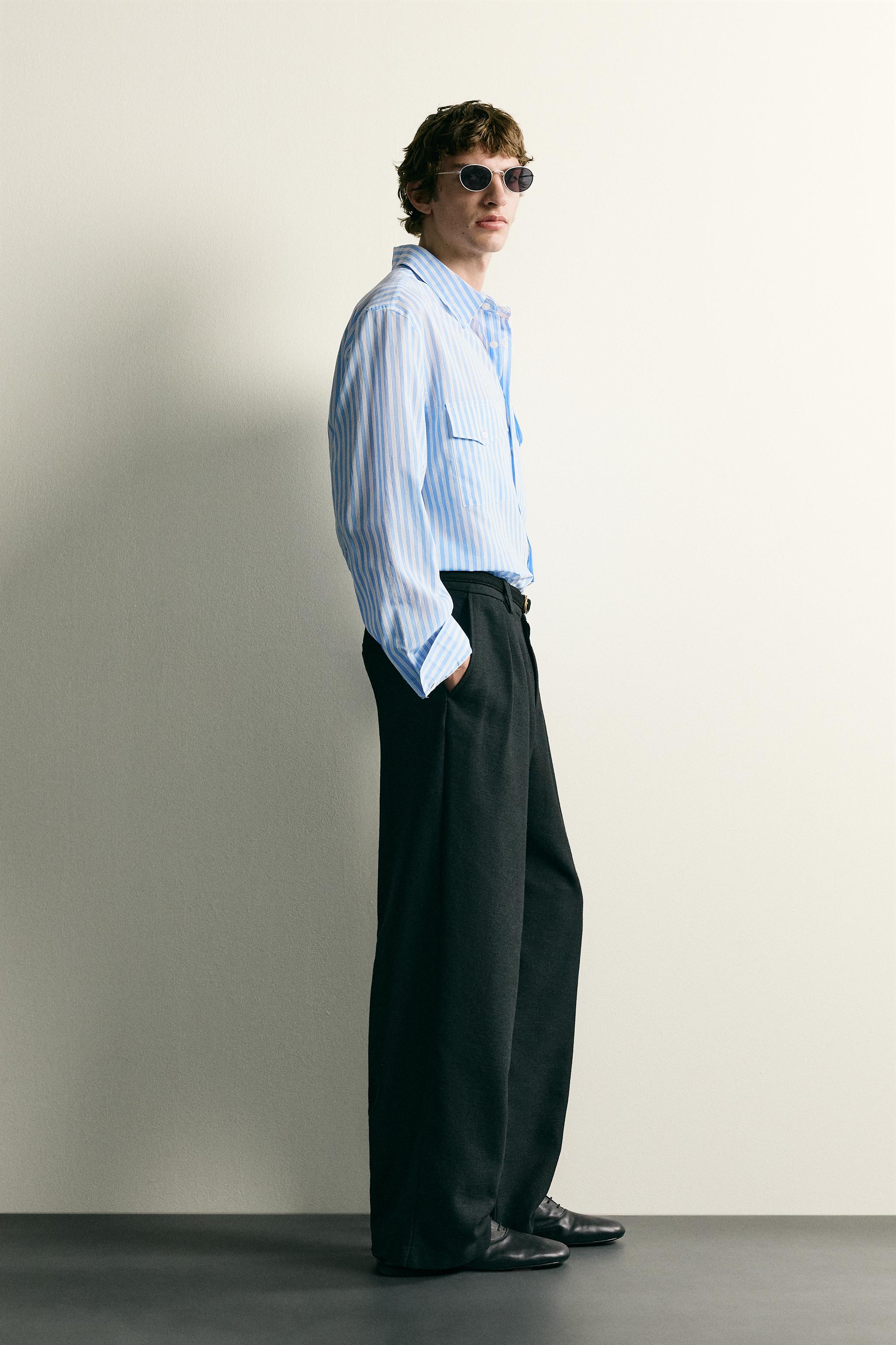 CHEMISE FLUIDE À RAYURES ET POCHES