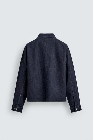 DENIM OVERSHIRT WITH ZIP - Indigo by Zara - Image 7