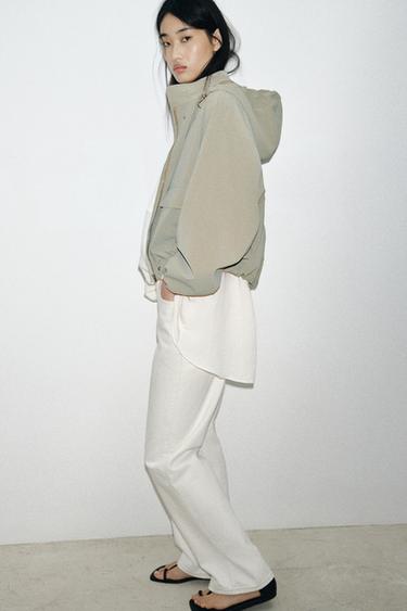 BLOUSON ENGOMMÉ À CAPUCHE - Kaki de Zara - Image 5