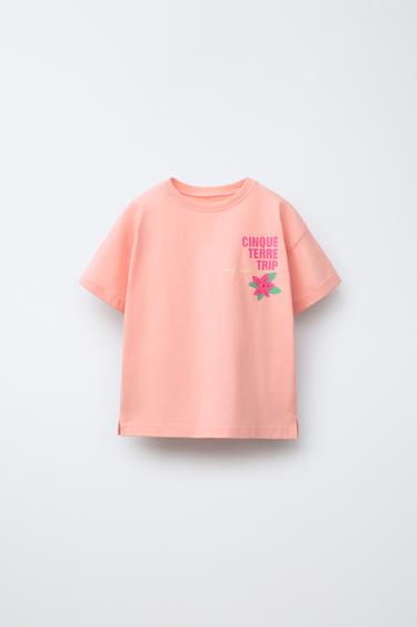 BEACH PRINT T-SHIRT - Pink by Zara - Image 0