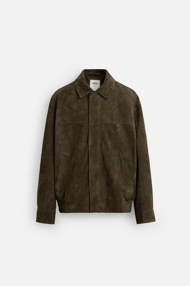 CAZADORA PIEL ANTE LIMITED EDITION - Khaki de Zara