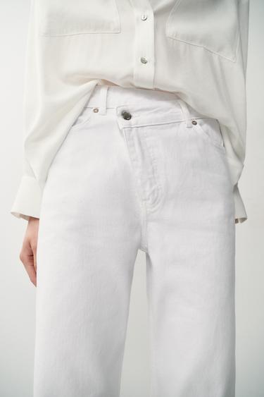 JEAN Z1975 DROIT TAILLE HAUTE ET CROISÉE - Blanc de Zara - Image 4