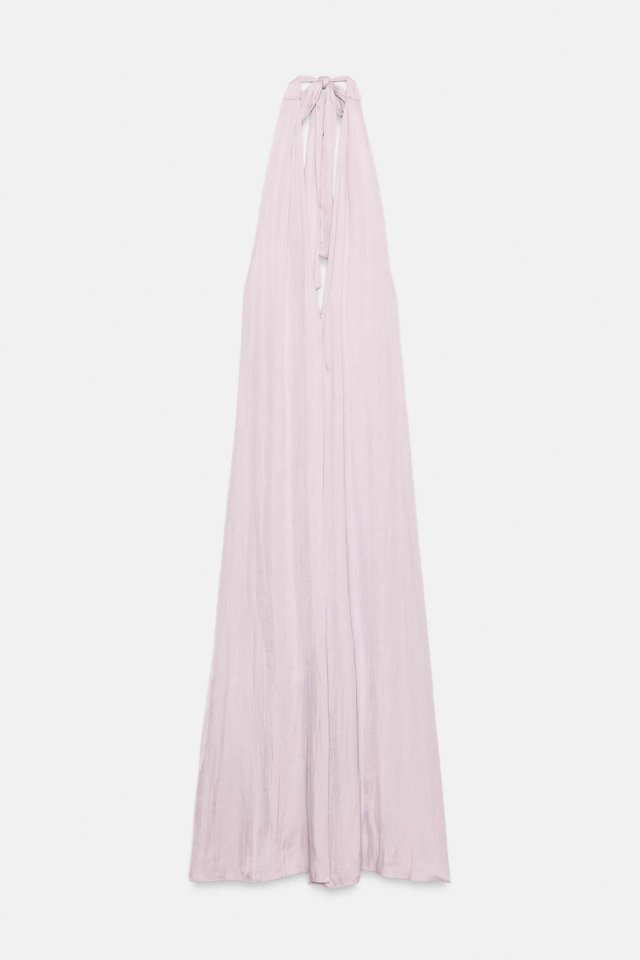 Zara Halter Yaka Saten Midi Elbise görsel 3