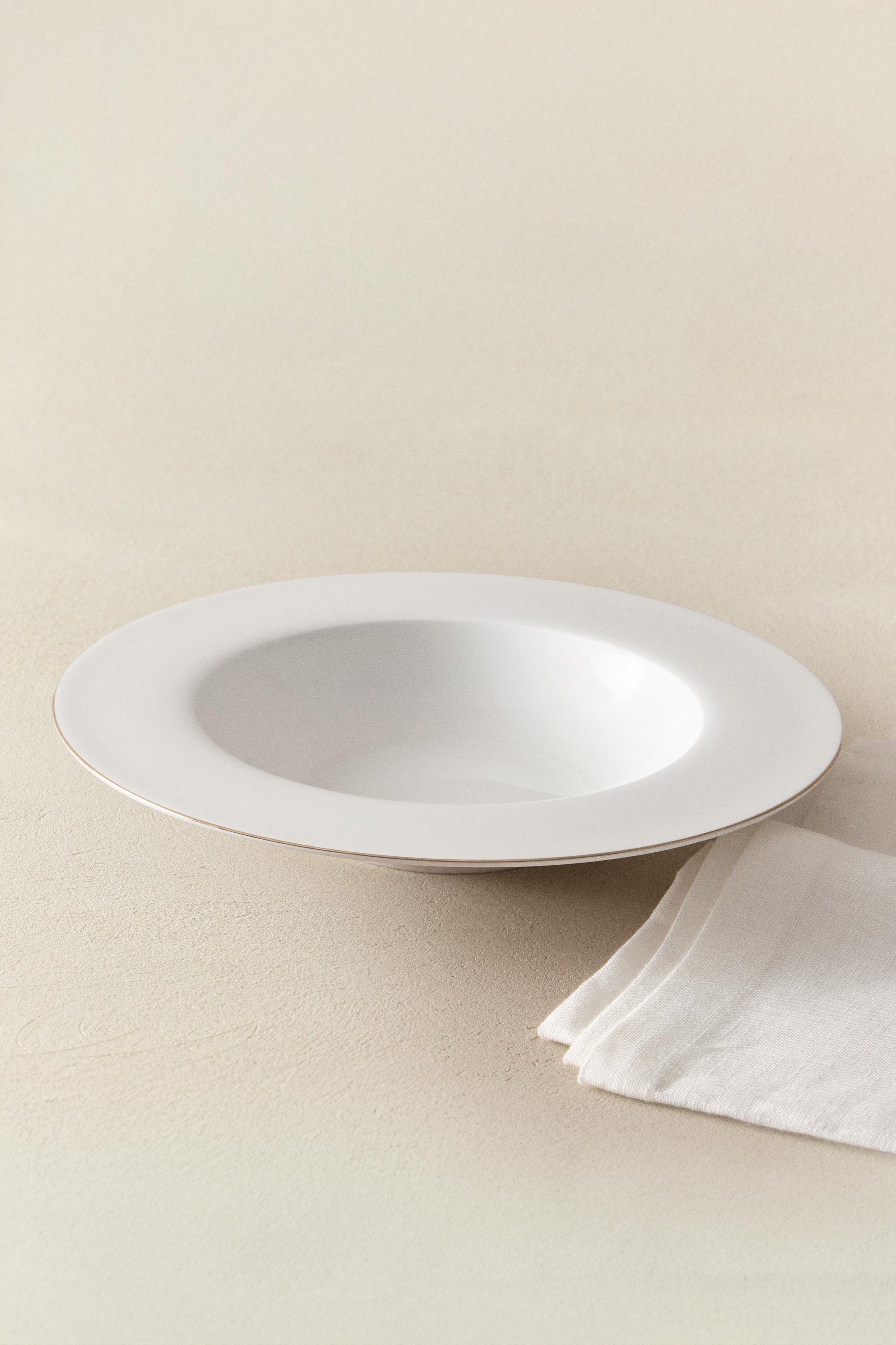 ASSIETTE CREUSE PORCELAINE BONE CHINA BORD