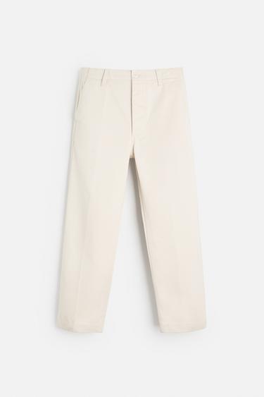 TEXTURED CHINO TROUSERS - Ecru by Zara