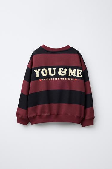 STRIPED CHERRY SWEATSHIRT - Burgundy by Zara - Image 1